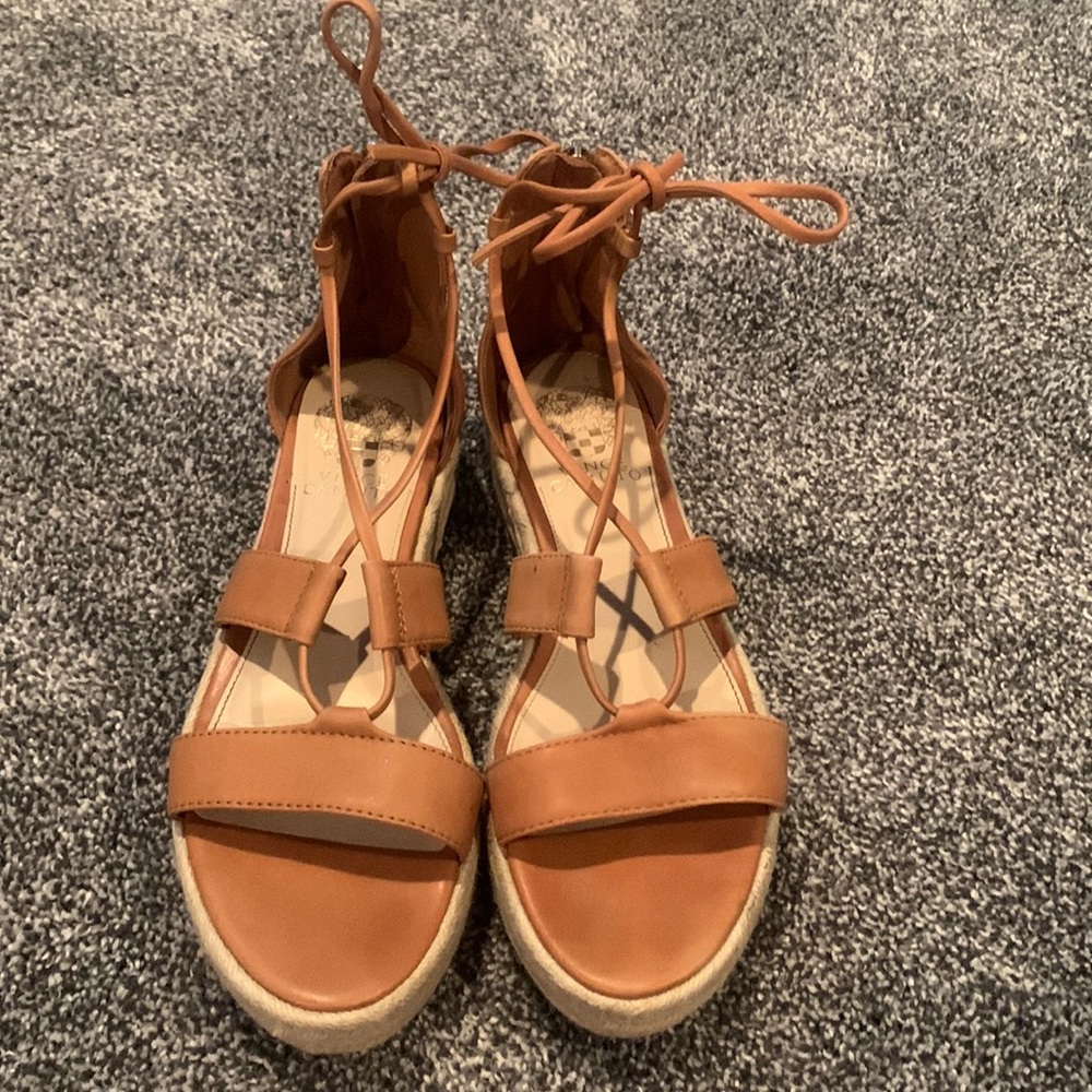 Vince Camuto, platform, lace up, sandals.